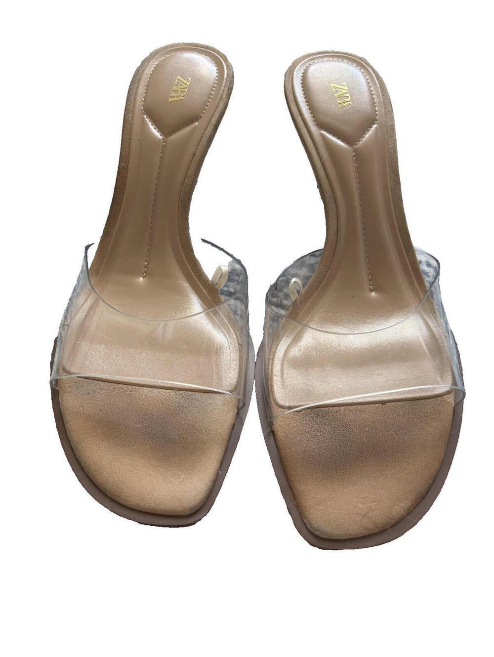 Zara‎ sz 38 (7.5 - 8) clear strap heel sandals